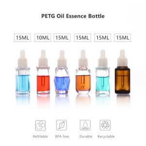 China 15ml o plástico do óleo essencial PETG engarrafa a cor livre de poeira personalizada para o champô supplier