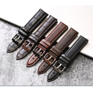 China Adjustable Genuine Leather Watch Band Replacement Durable With 20mm Width supplier
