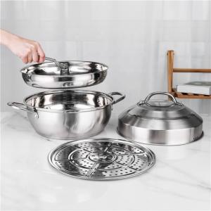 30cm Stainless Steel Double Bottom Cookware Steamer Pot Set