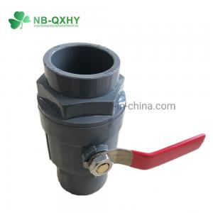 China Irrigation UPVC 2 PCS Socket Ball Valve Plastic Grey Body with Pn10 Nominal Pressure supplier