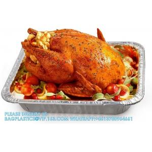 12.5inX10in/32X26cm Disposable Rectangle Large Aluminum Foil Trays Containers Baking Barbecues Turkey Chicken Beef