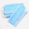 YIHE 3 Ply 14.5*9.5cm Blue White Disposable Face Mask , Nursing Surgical Flat