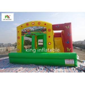 Colorful Amusement Inflatable Jumping Castle With Slide For Toddler Oxford CE Blower
