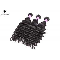 China Free Shedding 6A Remy Hair Weave , Natural Black Deep Wave Hair Extension on sale