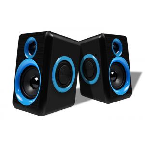China Blue / Black Wired Pc Speakers 2.0 , Small Speakers For Desktop Computer supplier