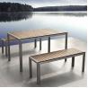 Sunproof 79.9 Inch Stainless Steel Picnic Table With Bench