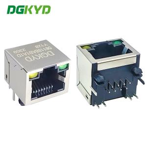 China RJ45 Connector Network Socket 8P8C Connector Horizontal With Lamp / Shield DGKYD561188AB1A1DY128 on sale