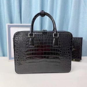 Authentic Crocodile Belly Skin Men's Classic Working Briefcase Genuine Alligator Leather Male Large Top-handle Handbag