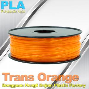 China 1.75mm /  3.0mm Trans Orange PLA 3D Printer Filament Colors 1KG / Roll supplier