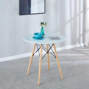 White MDF Round Simple Dining Room Table Dia31.5In H28.74In