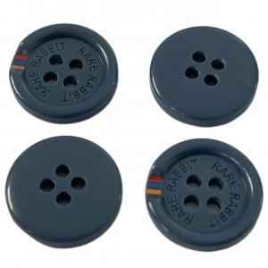 Plastic Resin Buttons Silk Printed The Color On Edge Special Moulding With Rim Engraved Logo For Sewing