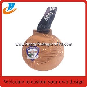 Wholesale custom gold award medals with ribbon for sports awards