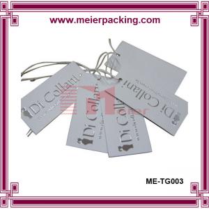 China Craft white Paper Jeans Hangtag Custom Printing with hot stamping logo