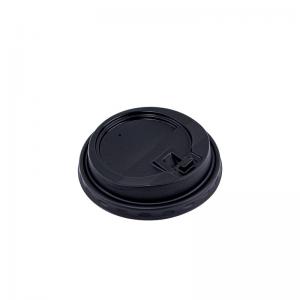 Black Dome Paper Cup Lids Plastic PP Material For Coffee Cup FSC FDA Certified