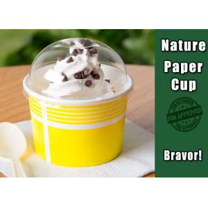 China 6 Oz Yellow Paper Ice Cream Cups Impermeable Eco - Friendly With Dorm Lid supplier