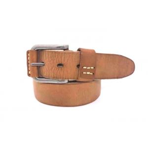 1,5 pulgadas Tan Leather Belt With Anti para hombre casual ancha - hebilla del rasguño