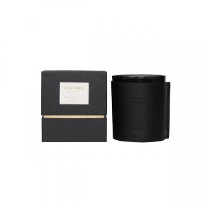 Black Color Collection Handmade Leather Wrapped Art Wick Candles