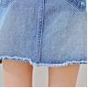 China Women A Line Denim Mini Skirt With Pearls , Summer Short Jean Skirt for Ladies wholesale