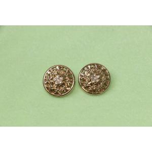 28L Decorative Clothing Buttons , rhinestone shank buttons shiny gold