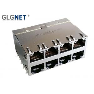 China 2 x 4 Stacked RJ45 Connectors 8 Ports Light Pipes For 5G Base - T Ethernet supplier