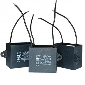 CBB61 450V 16mfd 100 Line Length Exhaust Fan Capacitor Plastic Triangles With Locating Holes Are On Both Sides.