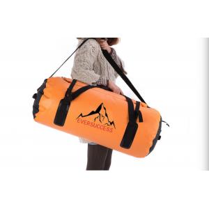 60L Orange Waterproof Travel Bags 600D Sports Duffel Bag Holdall Shoulder
