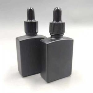 30ml 50ml Essential Oil Dropper Bottle Black Frosted Square