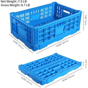 China Collapsible Storage Bin Containe，52 Liter Transferheavy Duty Plastic Storage Box,Blue Milk Crates Heavy Duty Transit Storage Of Various Items wholesale