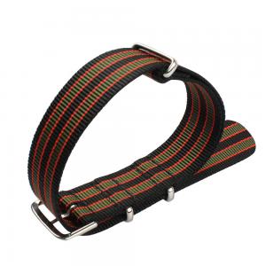 26mm Stripe Nylon Strap Watch Bands Colorful Polished Buckle