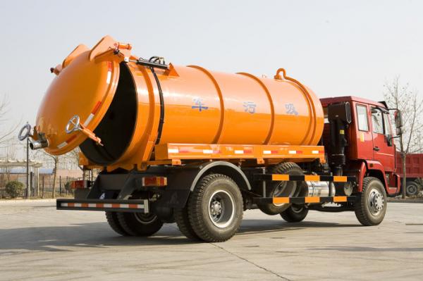 266 Hp Horsepower Sewage Suction Truck With U Sectional External Stiffening