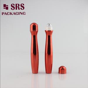 SRS8447-15ML Factory Price Fancy Decoration Shiny Red Empty Plastic Roll on Bottle with Printing For Sale