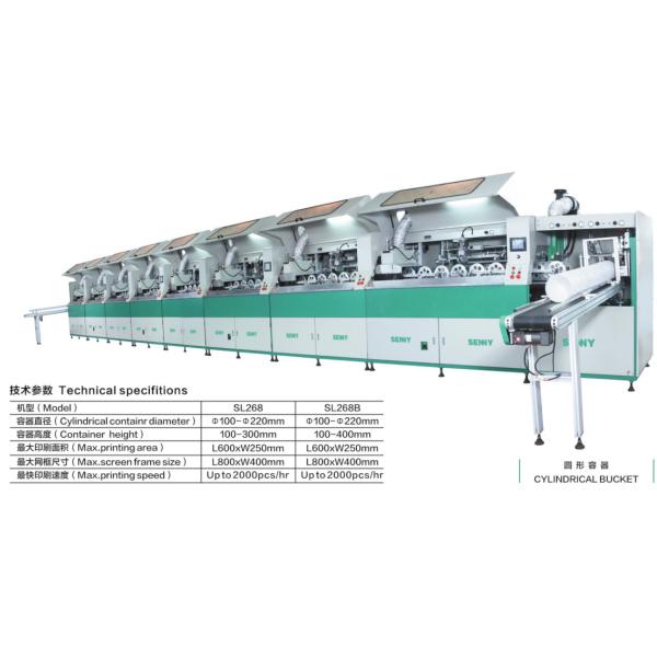 600*250mm 2000pcs/Hr Multicolor Screen Printing Machine For Bucket