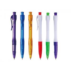 China gift customized logo slim plastic ball pen with metal clip wholesale