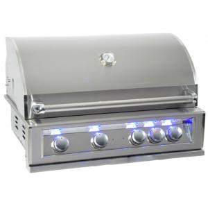 China Luxury outdoor bbq kitchen built in gas bbq grill bbq island with back burner, LED light , cast SUS 304 Burner for US supplier
