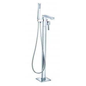 Freestanding Tub And Shower Faucet , Brass Floor Standing Bath Mixer Tap