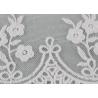 Embroidered Floral Lace Fabric Scolloped Edging Nylon Mesh Cotton Lace Bridal