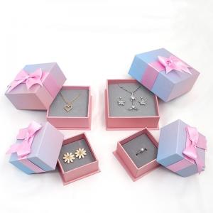 China Color Shape and Logo Custom Gift Jewelry Storage Box with Ribbon Bow Gravnre Printing supplier