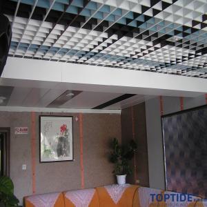 Bright Colorful Aluminium Square Open Cell Ceiling 24 X 24 Black Grid Ceiling Install With Profile T Bar