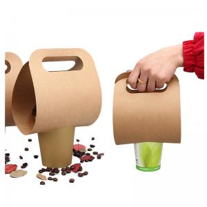 China Simple design low cost portable Kraft cup holder take out hot drink carrier bag supplier