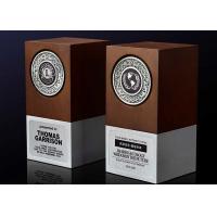 China Aluminum Base Wooden Award Plaques 3D Customized Logo Souvenirs For Enterprise on sale