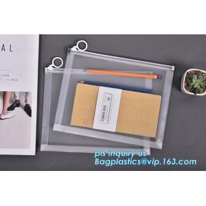 plastic Zippered Envelope Zip lockk Waterproof PP Bags Seamless Slider Closure Storage Pouch for A4 Paper,Magazine,Memo