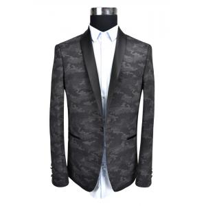 China Polyester Mens Tuxedo Suit Blazer Black T/R Fabric Breathable OEM Service supplier