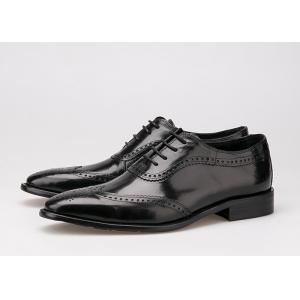 China Os calçados casuais do negócio dos homens negros, couro cinzelado de Oxfords atam acima sapatas do Brogue supplier