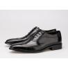 Os calçados casuais do negócio dos homens negros, couro cinzelado de Oxfords