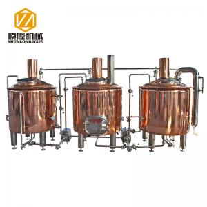 Red Copper Beer Brewing Equipment , 500L Brewpub Beer Making Equipment