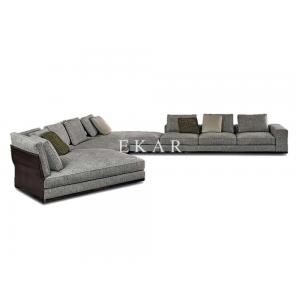 China Upholstered Wide European Style Furniture Metal Legs L Shape Modern Sofa Set supplier