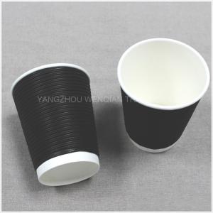 China 12oz Ripple Wall Coffee Paper Cup Custom Logo , Leak Proof Disposable Paper Cup For Hot Drink supplier