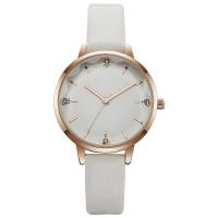 China Womens Leather Strap Quartz Watch Stones PVD plated Ladies Waterproof Watch on sale