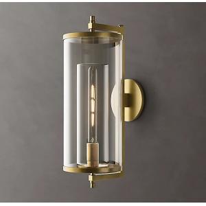Inner Cylindrical Shade K9 Glass Ornamental Wall Sconces Bronze Finish