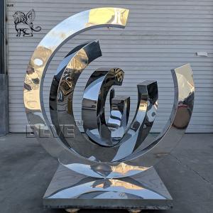 BLVE Stainless Steel Abstract Sculpture Modern Art Rotating Kinetic Wind Statue Large Outdoor Garden Decoration